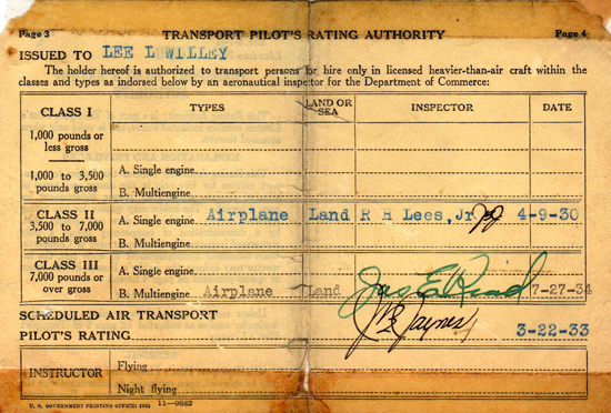 Lee Willey, Transport License, Inside